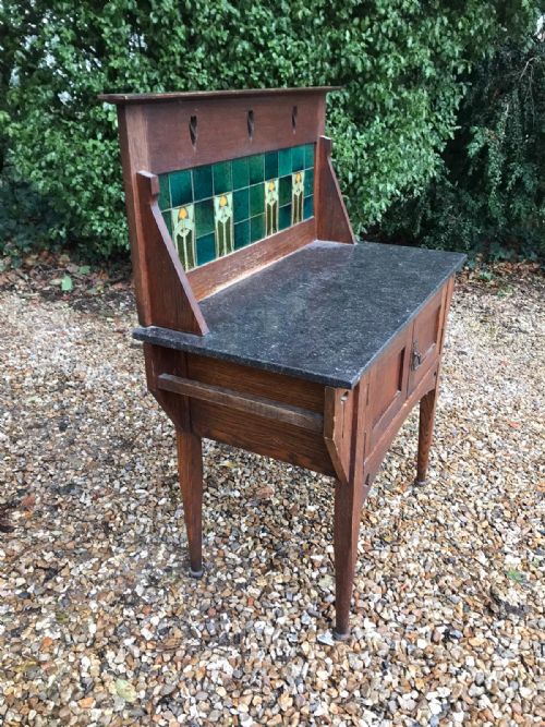 ART'S AND CRAFTS OAK WASHSTAND BY LIBERTY OF LONDON - ADDITIONAL PHOTO 4