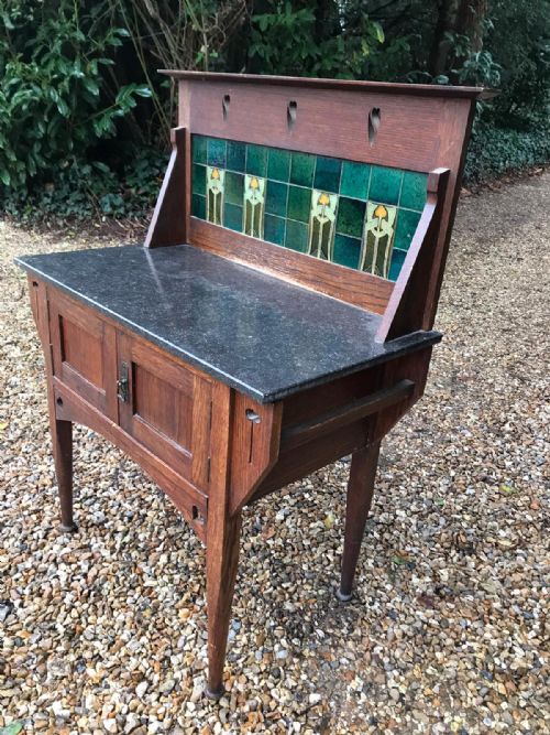 ART'S AND CRAFTS OAK WASHSTAND BY LIBERTY OF LONDON - ADDITIONAL PHOTO 6