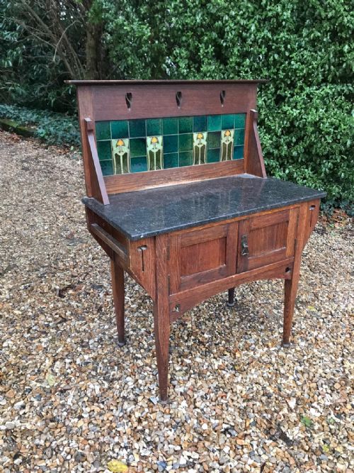 ART'S AND CRAFTS OAK WASHSTAND BY LIBERTY OF LONDON - ADDITIONAL PHOTO 7