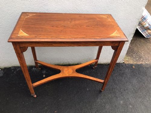 edwardian inland rosewood window occasional table - CATEGORY: ANTIQUE TABLES - DATED EDWARDIAN