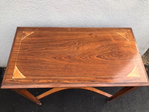 EDWARDIAN INLAND ROSEWOOD WINDOW OCCASIONAL TABLE - ADDITIONAL PHOTO 2