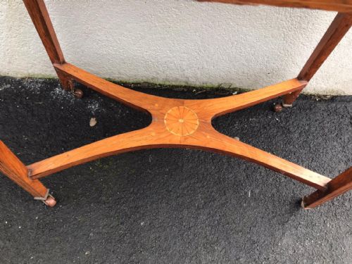 EDWARDIAN INLAND ROSEWOOD WINDOW OCCASIONAL TABLE - ADDITIONAL PHOTO 3