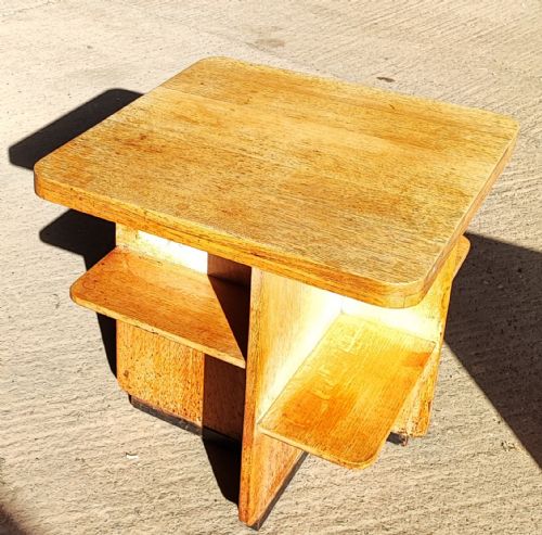 art deco oak book or lamp table in the heals style - CATEGORY: ANTIQUE CABINETS - DATED 1930