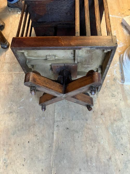 EDWARDIAN OAK REVOLVING BOOKCASE - ADDITIONAL PHOTO 4