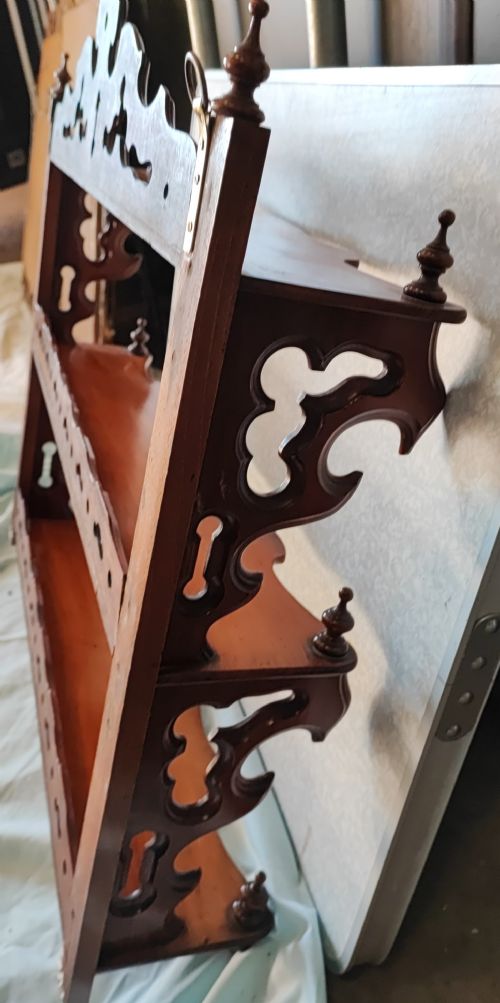 VICTORIAN WALNUT HANGING SHELVES - ADDITIONAL PHOTO 3