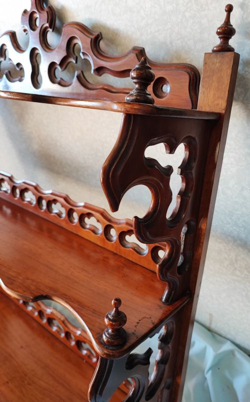 VICTORIAN WALNUT HANGING SHELVES - ADDITIONAL PHOTO 16