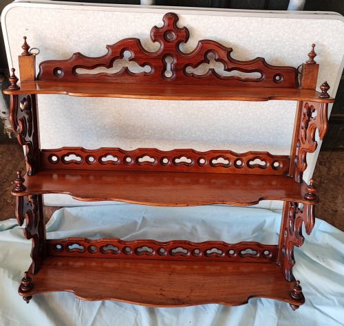 VICTORIAN WALNUT HANGING SHELVES - ADDITIONAL PHOTO 17