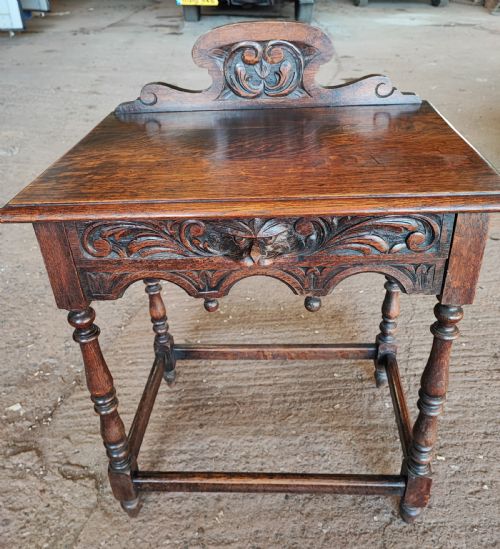 victorian green man carved oak side table - CATEGORY: ANTIQUE TABLES - DATED VICTORIAN