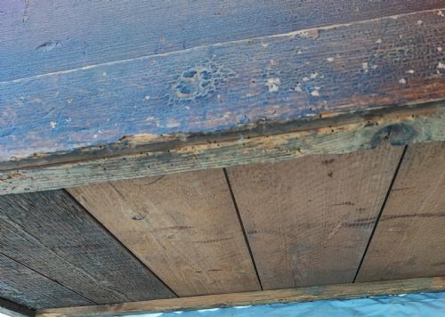 VICTORIAN LARGE PINE TRUNK WITH ORIGINAL DECORATION - ADDITIONAL PHOTO 5