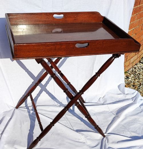 regency mahogany butler's tray on stand - CATEGORY: ANTIQUE MISCELLANEOUS - DATED REGENCY