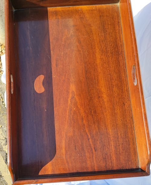 REGENCY MAHOGANY BUTLER'S TRAY ON STAND - ADDITIONAL PHOTO 5
