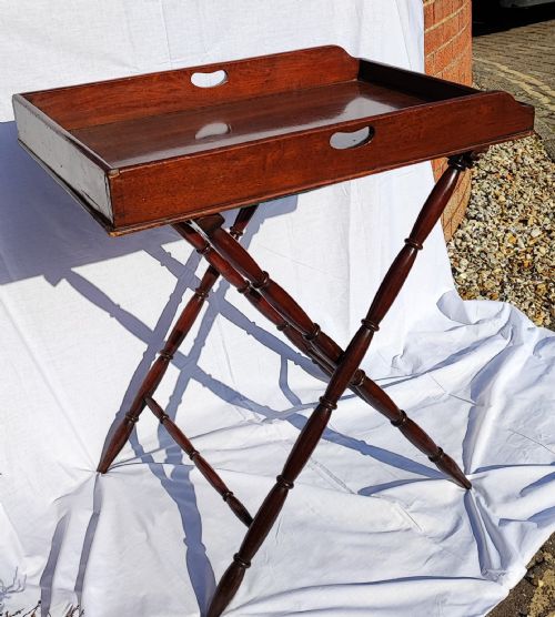 REGENCY MAHOGANY BUTLER'S TRAY ON STAND - ADDITIONAL PHOTO 11