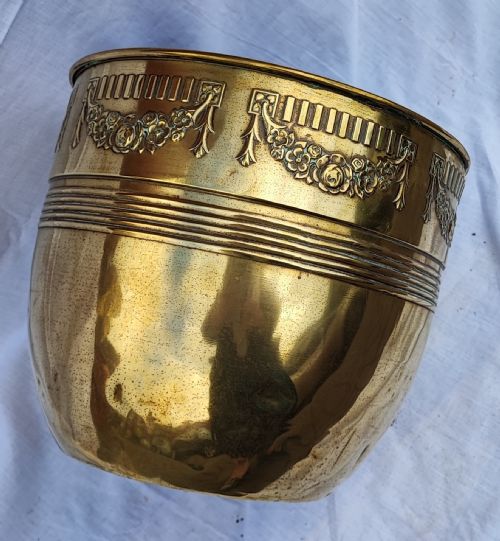 ANTIQUE DUTCH BRASS JARDINIERE - ADDITIONAL PHOTO 7