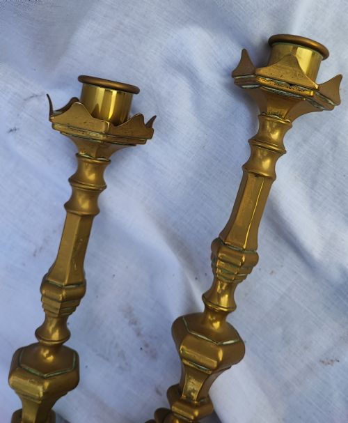 ANTIQUE BRASS RELIGIOUS FAMILY DEVOTIONAL GARNITURE - ADDITIONAL PHOTO 4