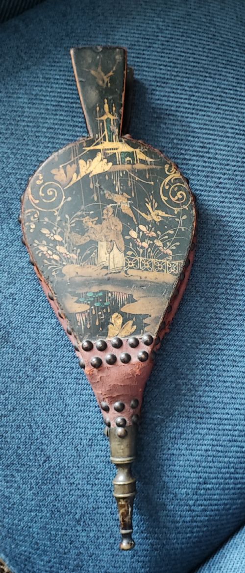 pretty antique lacquered bellows - CATEGORY: ANTIQUE FIREPLACES - DATED 19TH CENTURY