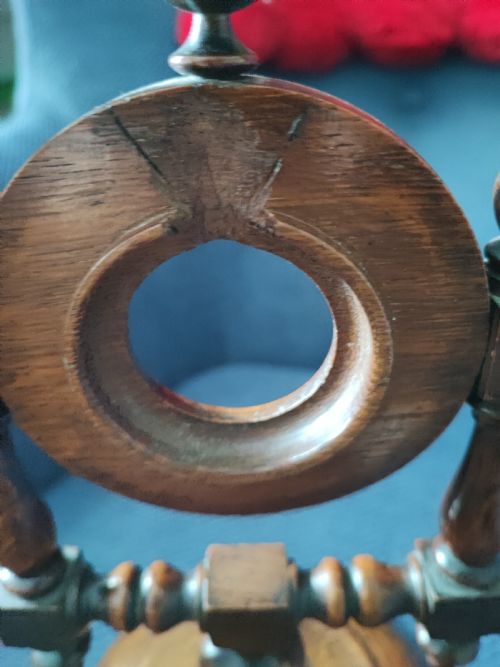 ANTIQUE TREEN TURNED OAK FOB WATCH STANDHOLDER - ADDITIONAL PHOTO 10