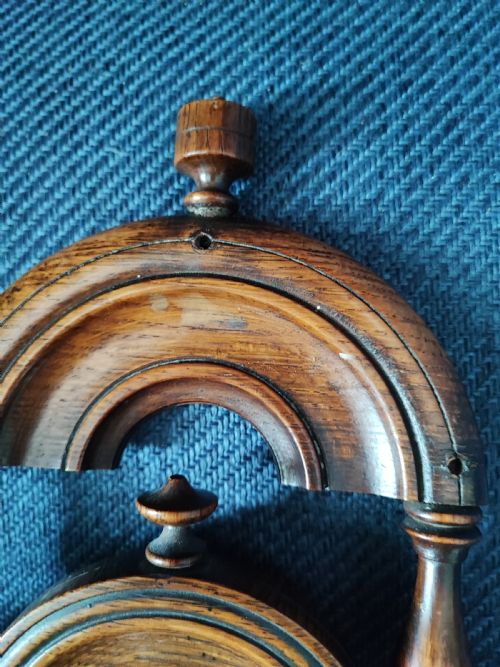 ANTIQUE TREEN TURNED OAK FOB WATCH STANDHOLDER - ADDITIONAL PHOTO 12