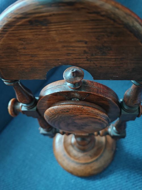 ANTIQUE TREEN TURNED OAK FOB WATCH STANDHOLDER - ADDITIONAL PHOTO 13