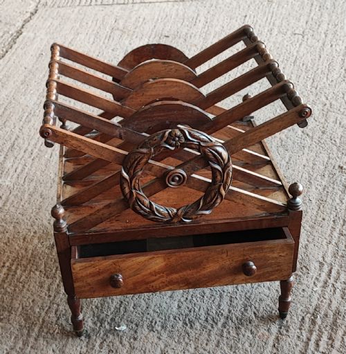 regency mahogany canterbury after a design by jc loudoun 1833 with good provenance - CATEGORY: ANTIQUE FURNITURE - DATED REGENCY