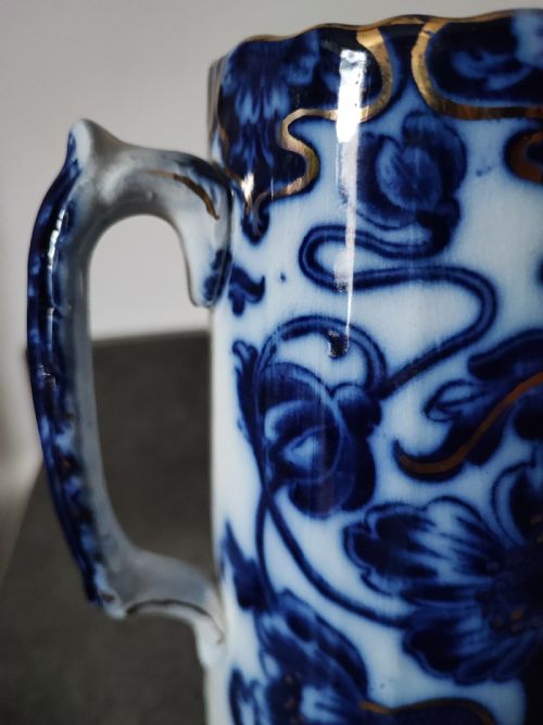 GOOD SET OF 3 VICTORIAN STAFFORDSHIRE FLO BLUE JUGS - ADDITIONAL PHOTO 4