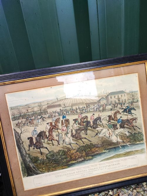 1841 COLOURED ENGRAVING OF THE CHELTENHAM FESTIVAL RACE IN ORIGINAL FRAME - ADDITIONAL PHOTO 6