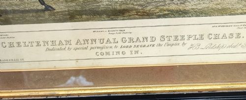 COLOURED ENGRAVING OF THE CHELTENHAM FESTIVAL RACE DATED 1841 - ADDITIONAL PHOTO 2