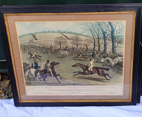 COLOURED ENGRAVING OF THE CHELTENHAM FESTIVAL RACE DATED 1841 - ADDITIONAL PHOTO 6