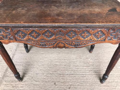 COUNTRY HOUSE WILLIAM IV CARVED OAK SIDE TABLE - ADDITIONAL PHOTO 9