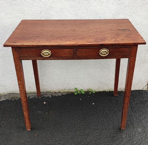 a george iii mahogany 2 drawer side table - CATEGORY: ANTIQUE TABLES - DATED GEORGIAN
