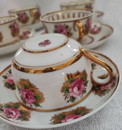 PRETTY MINTON'S PORCELAIN 6 PERSON TEA SET - ADDITIONAL PHOTO 5