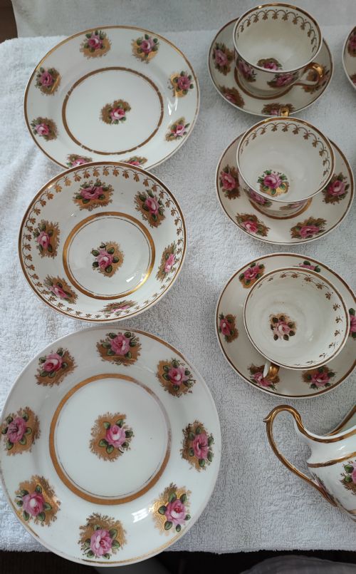 PRETTY MINTON'S PORCELAIN 6 PERSON TEA SET - ADDITIONAL PHOTO 9