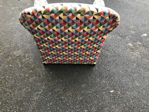 ANTIQUE WITH NEW UPHOLSTERY CLUB EASY CHAIR - ADDITIONAL PHOTO 4