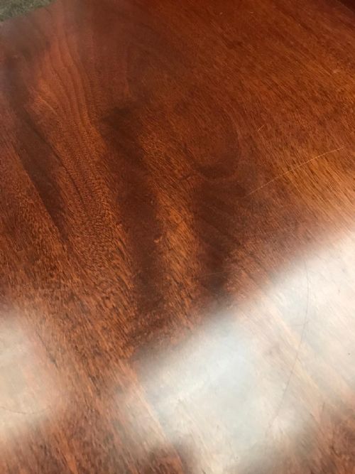 REGENCY STYLE TWIN PILLAR MAHOGANY DINING TABLE - ADDITIONAL PHOTO 4