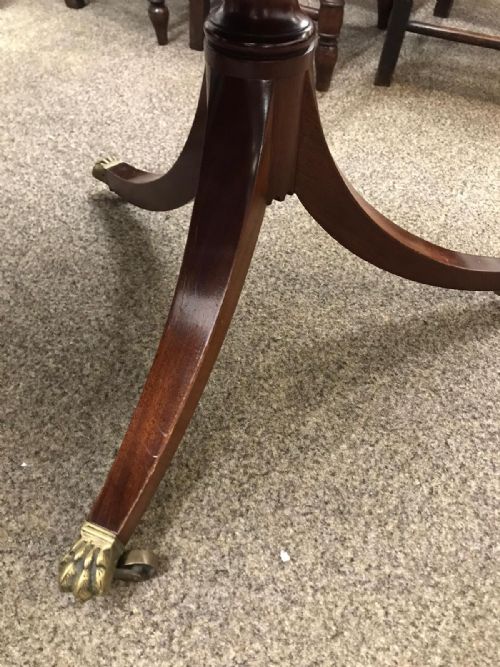REGENCY STYLE TWIN PILLAR MAHOGANY DINING TABLE - ADDITIONAL PHOTO 7