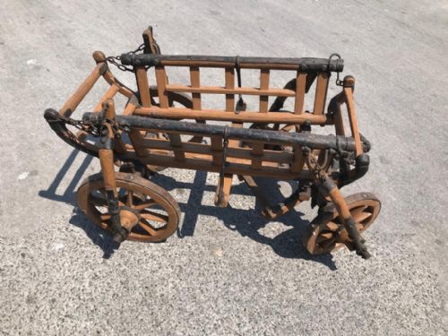 antique iron bound log cart basket - CATEGORY: ANTIQUE MISCELLANEOUS - DATED 19TH CENTURY