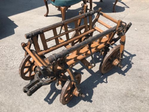 ANTIQUE IRON BOUND LOG CART BASKET - ADDITIONAL PHOTO 4