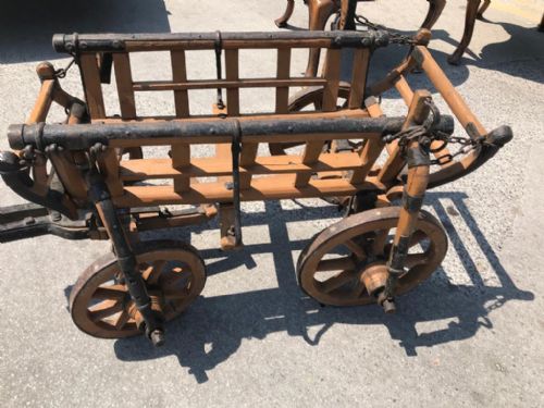 ANTIQUE IRON BOUND LOG CART BASKET - ADDITIONAL PHOTO 6