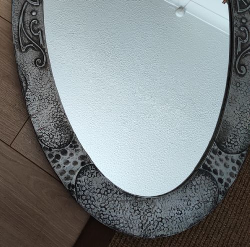 ART'S AND CRAFTS SCOTTISH OVAL PEWTER FRAMED MIRROR - ADDITIONAL PHOTO 11