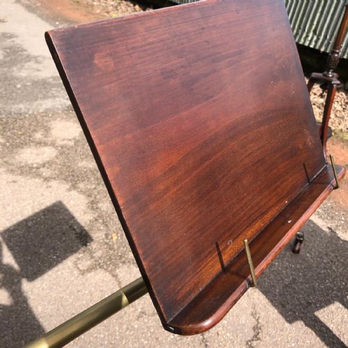 A 19C MAHOGANY AND BRASS READING OR MUSIC STAND - ADDITIONAL PHOTO 9