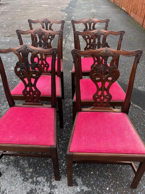 set of 6 george iii carved mahogany dining chairs - CATEGORY: ANTIQUE CHAIRS - DATED GEORGIAN