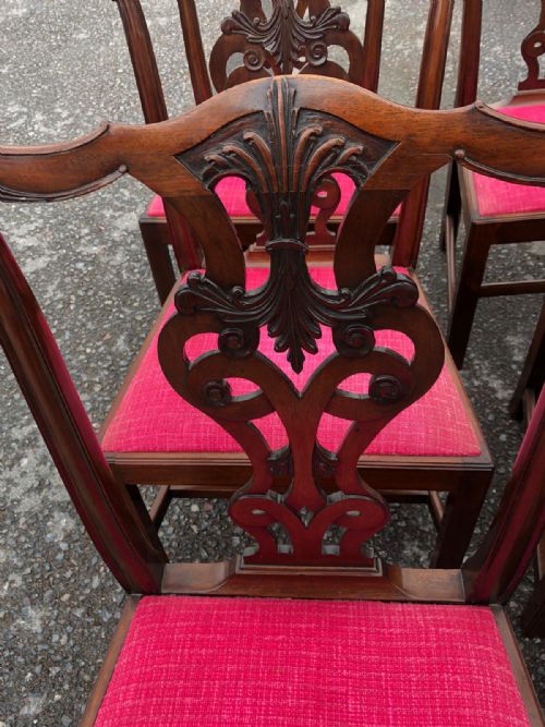 SET OF 6 GEORGE III CARVED MAHOGANY DINING CHAIRS - ADDITIONAL PHOTO 2