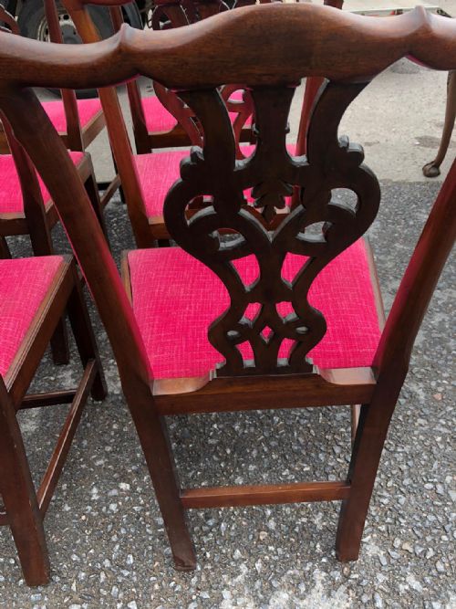 SET OF 6 GEORGE III CARVED MAHOGANY DINING CHAIRS - ADDITIONAL PHOTO 4