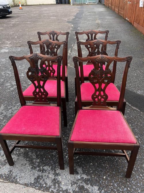 SET OF 6 GEORGE III CARVED MAHOGANY DINING CHAIRS - ADDITIONAL PHOTO 5