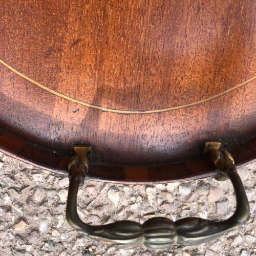 19C MAHOGANY AND MARQUETRY INLAND TRAY - ADDITIONAL PHOTO 1