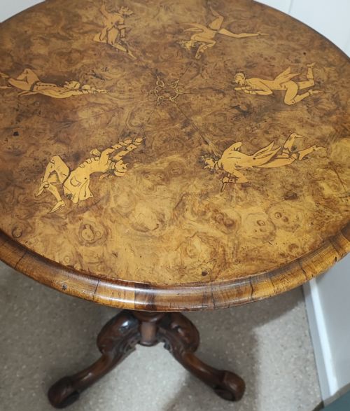 A FINE AND RARE VICTORIAN BURR WALNUT TRIPOD TABLE - ADDITIONAL PHOTO 13