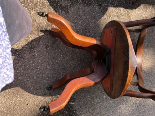 VICTORIAN MAHOGANY REVOLVING DESK CHAIR - ADDITIONAL PHOTO 3