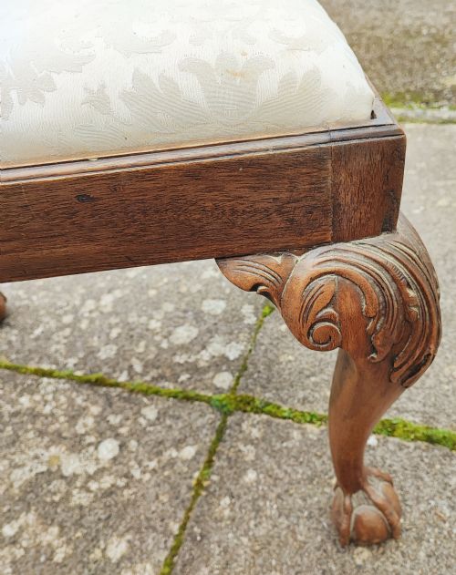 19C CARVED WALNUT BALL AND CLAW STOOL - ADDITIONAL PHOTO 1