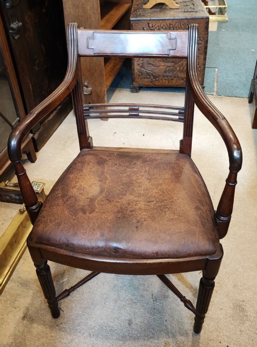 regency mahogany desk armchair - CATEGORY: ANTIQUE CHAIRS - DATED REGENCY