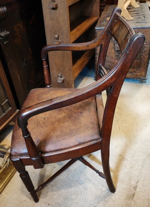 REGENCY MAHOGANY DESK ARMCHAIR - ADDITIONAL PHOTO 4