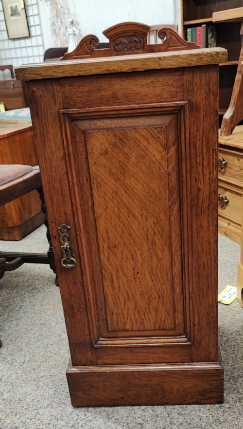 a fine burr oak bedside cabinet - CATEGORY: ANTIQUE CUPBOARDS - DATED 1900